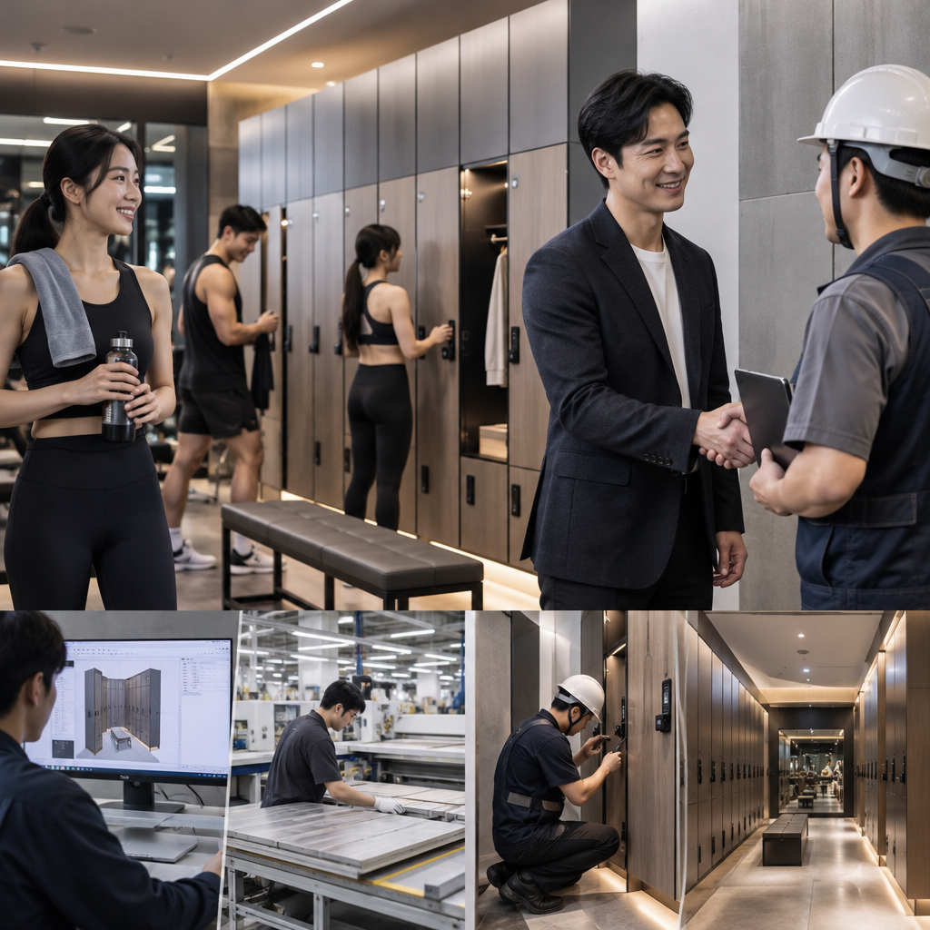 탈의실 맞춤 가구 직영 시공 현장